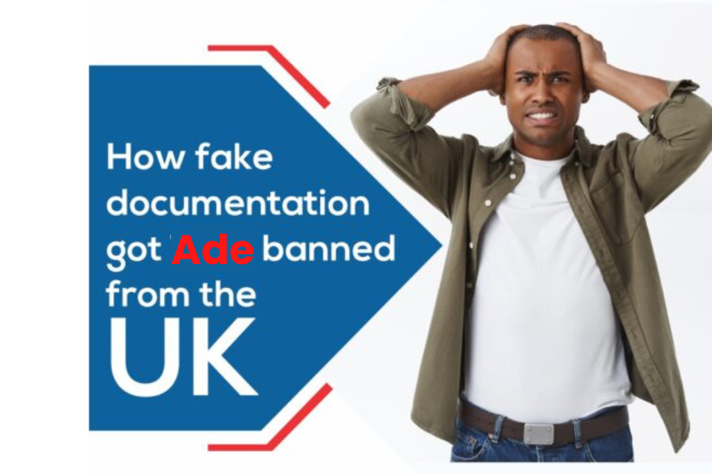 FAKE DOCUMENTATION GOT ADE BANNED FROM UK